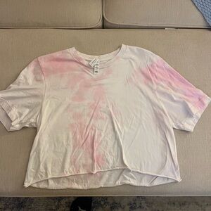 Pink Tie-Dye Crop Top